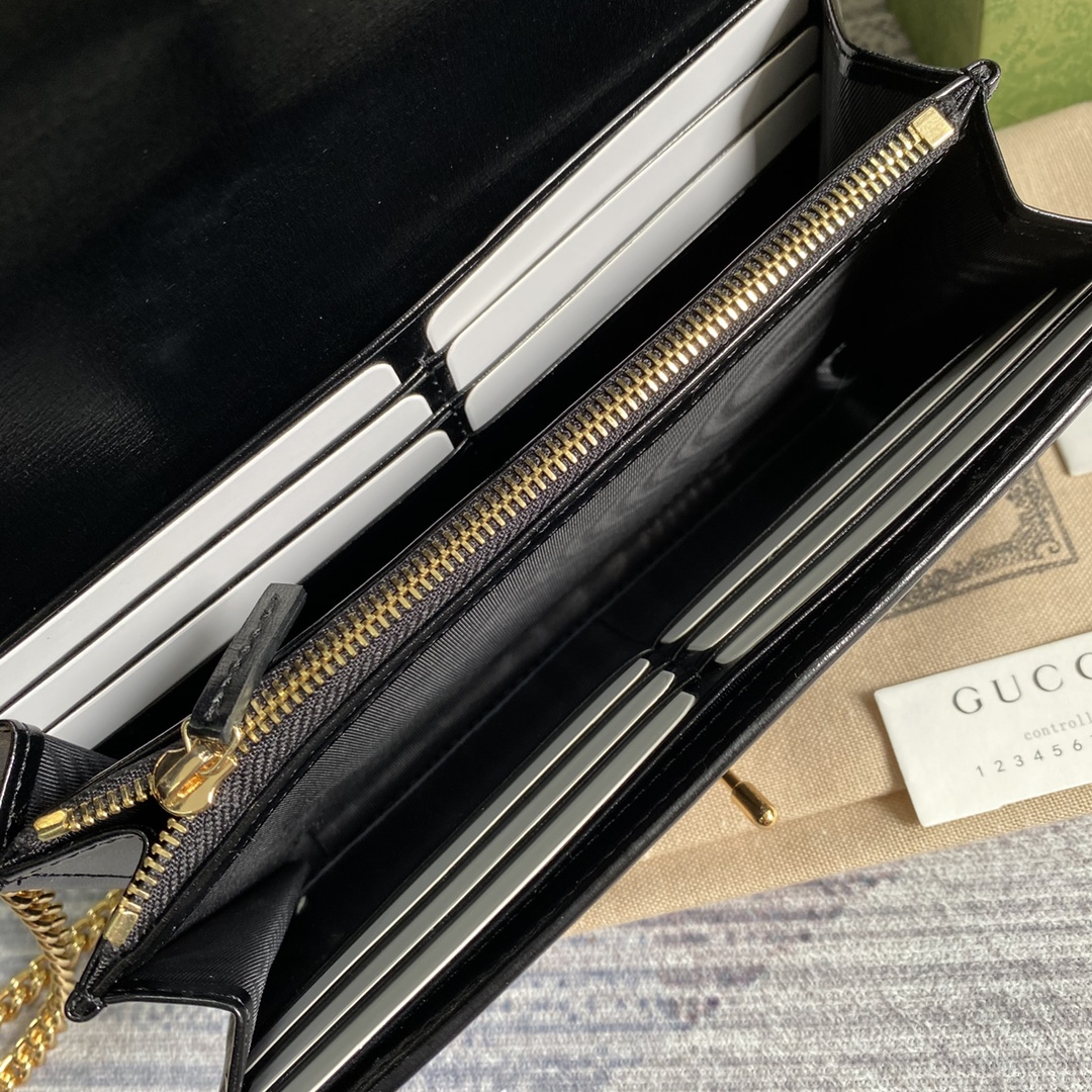 Gucci Jackie 1961 Chain Wallet 652681 Black